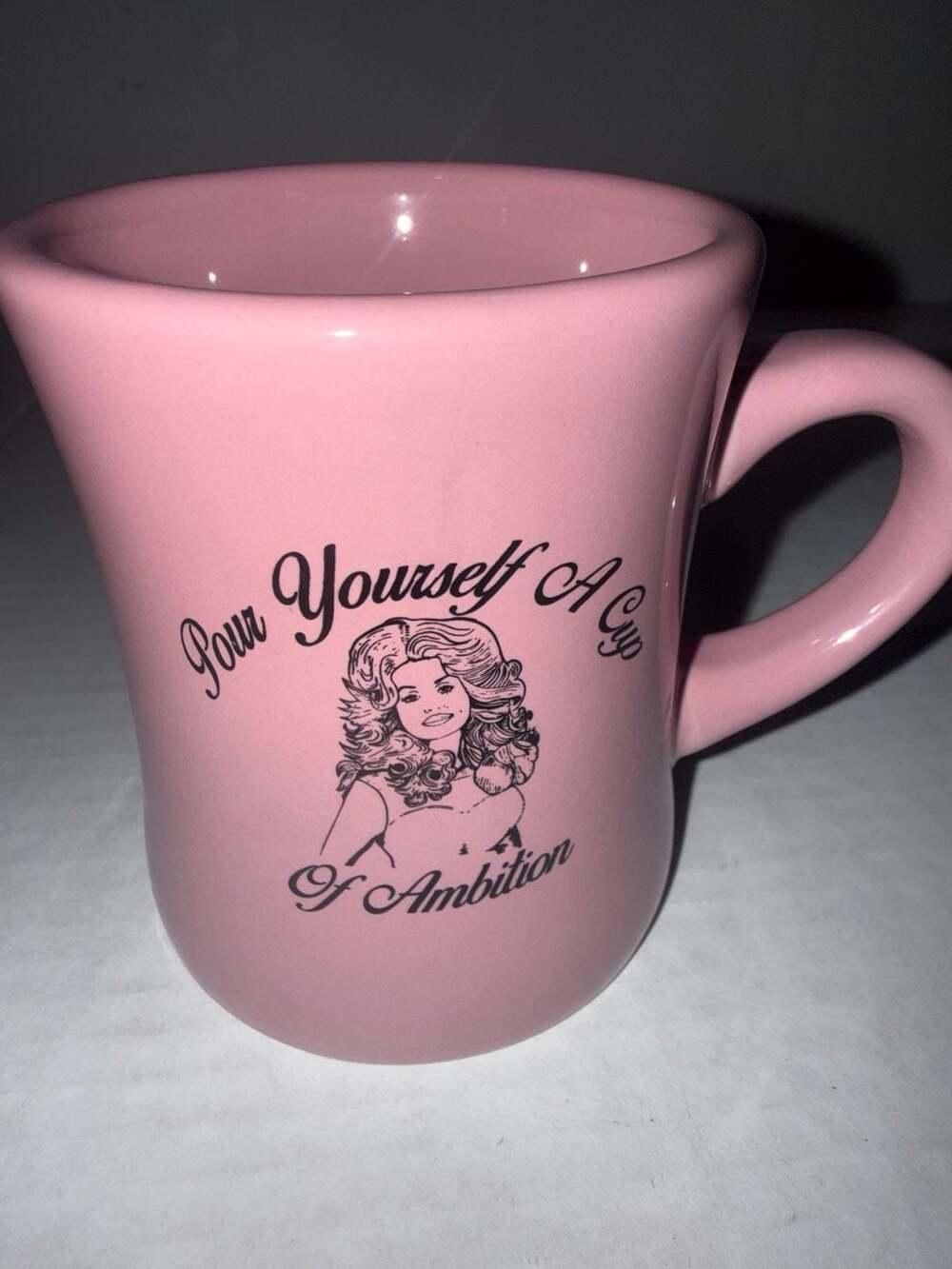 Dolly Parton Pour Yourself A Cup Of Ambition Pink Coffee Mug